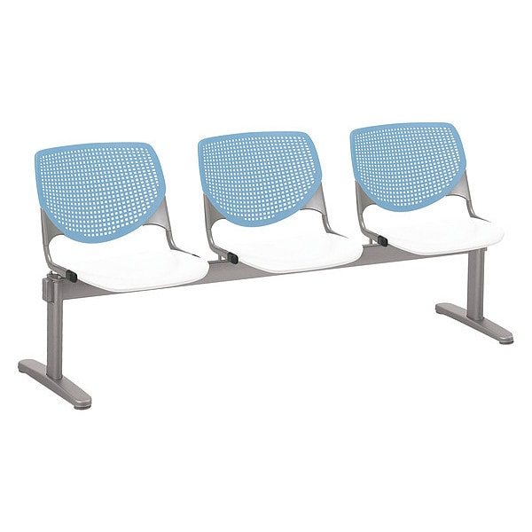 Kool Beam Seat Beam Seating, Blue Back, 71 in W 22" L 31" H, Polypropylene Seat