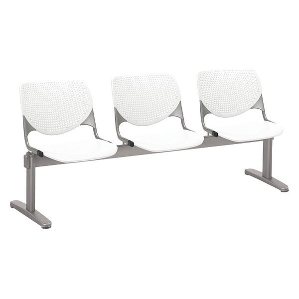 Kool Beam Seat Beam Seating, White Back, 71 in W 22" L 31" H, Polypropylene Seat