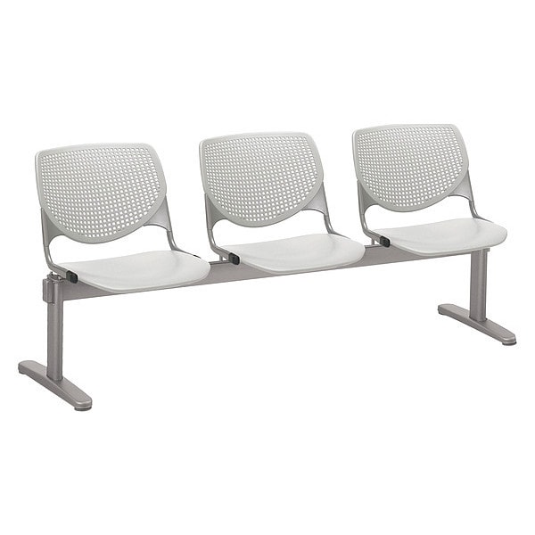 Kool Beam Seat Beam Seating, Gray Back, 71 in W 22" L 31" H, Polypropylene Seat