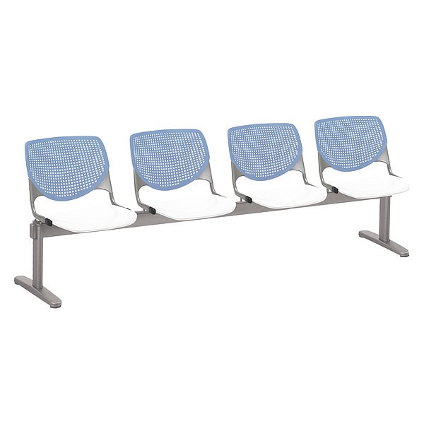 Kool Beam Seat Beam Seating, Blue Back, 95 in W 22" L 31" H