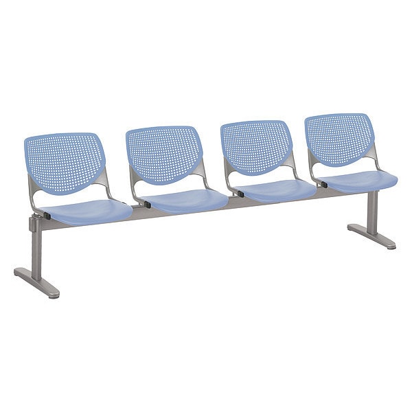 Kool Beam Seat Beam Seating, Blue Back, 95 in W 22" L 31" H