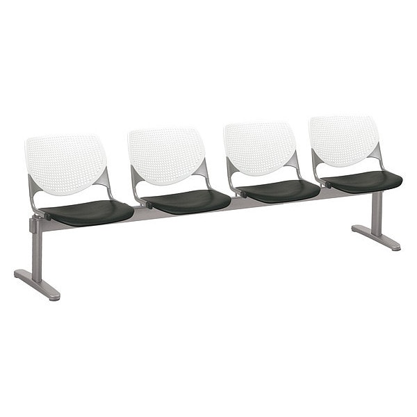 Kool Beam Seat Beam Seating, Black Back, 95 in W 22" L 31" H, Polypropylene Seat