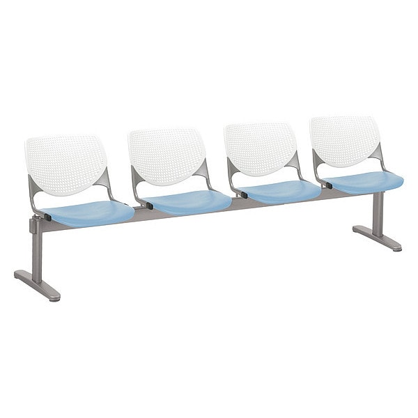 Kool Beam Seat Beam Seating, Blue Back, 95 in W 22" L 31" H, Polypropylene Seat