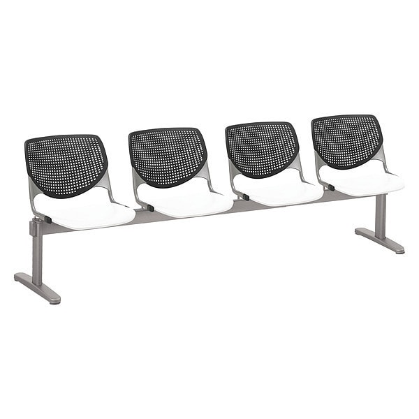Kool Beam Seat Beam Seating, Black Back, 95 in W 22" L 31" H, Polypropylene Seat