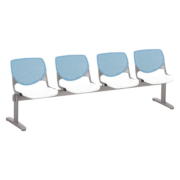Kool Beam Seat Beam Seating, Blue Back, 95 in W 22" L 31" H, Polypropylene Seat