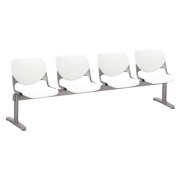 Kool Beam Seat Beam Seating, White Back, 95 in W 22" L 31" H, Polypropylene Seat