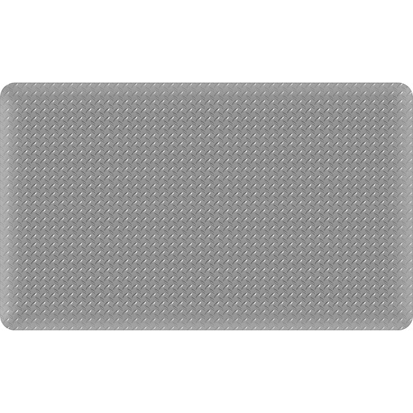 Antifatigue Mat, 3 ft L x 5 ft W, 11/16 in Thickness, Vinyl, Gray