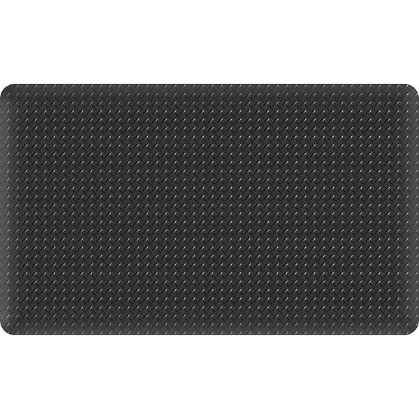 Antifatigue Mat, 3 ft L x 5 ft W, 11/16 in Thickness, Vinyl, Solid Black