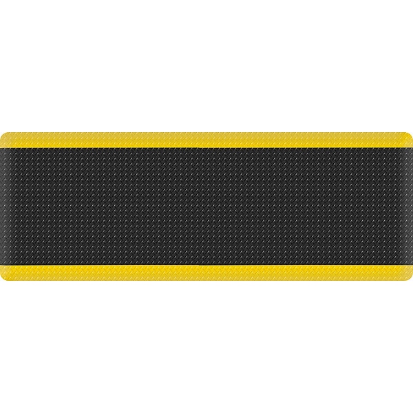 Antifatigue Mat, 3 ft L x 10 ft W, 11/16 in Thickness, Vinyl, Black/Yellow