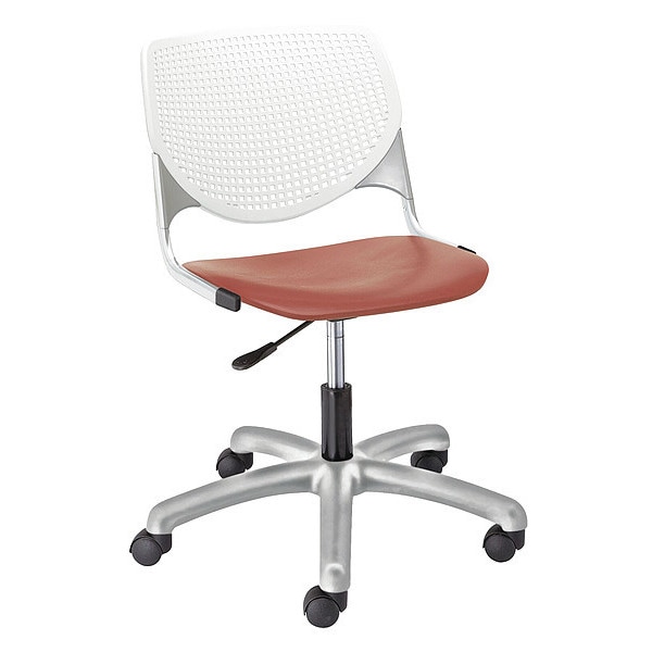 Task Chair, 15-1/2" to 20", White, Coral