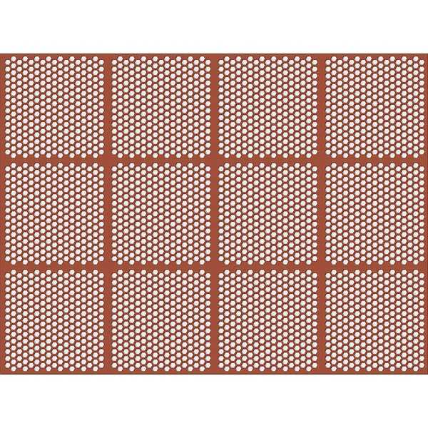 Drainage Mat, NBR/Nitrile, 4 ft W x 3 ft L, Red