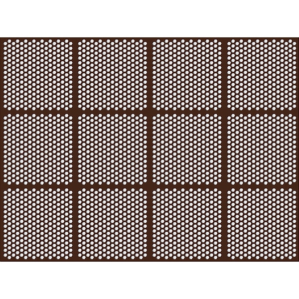Drainage Mat, NBR/Nitrile, 4 ft W x 3 ft L, Dark Brown