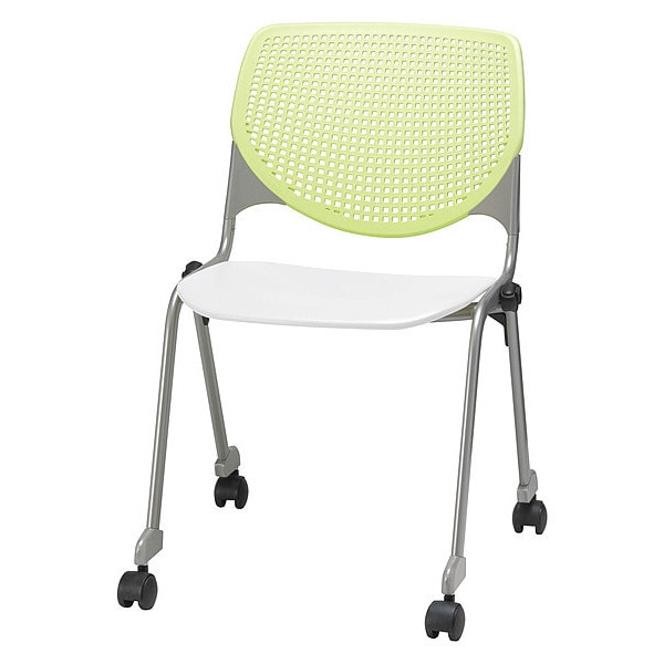 Poly Stack Chair, Lime Gn Back