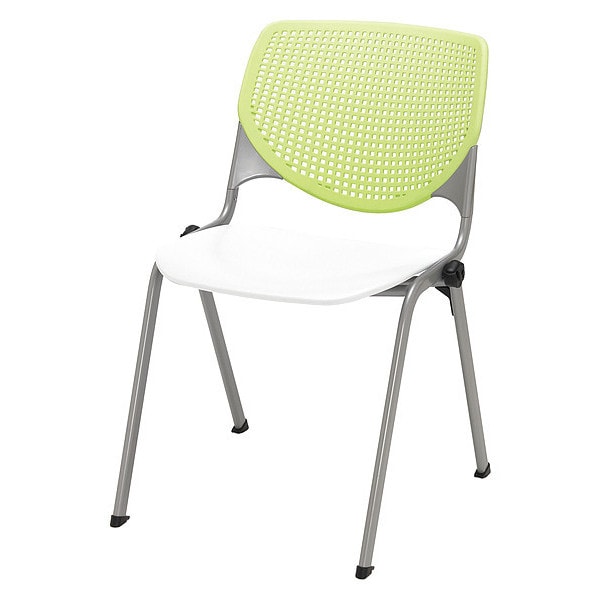 Poly Stack Chair, Lime Gn Back
