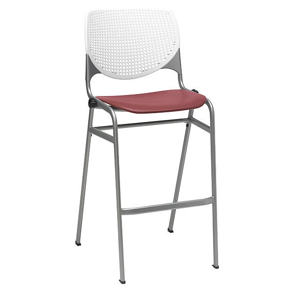 Poly Stack Barstool, Burgundy Seat