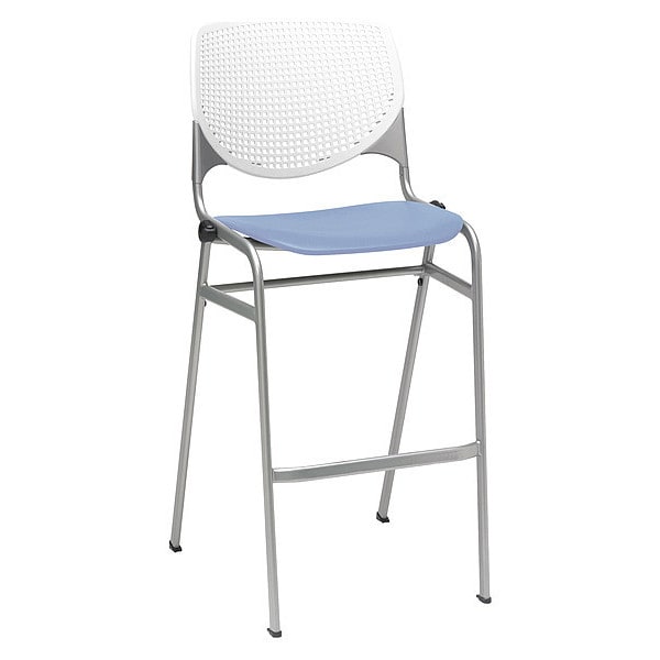 Poly Stack Barstool, Peri Blue Seat