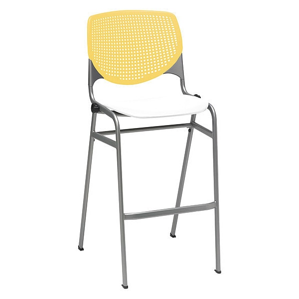 Poly Stack Barstool, Yellow Back