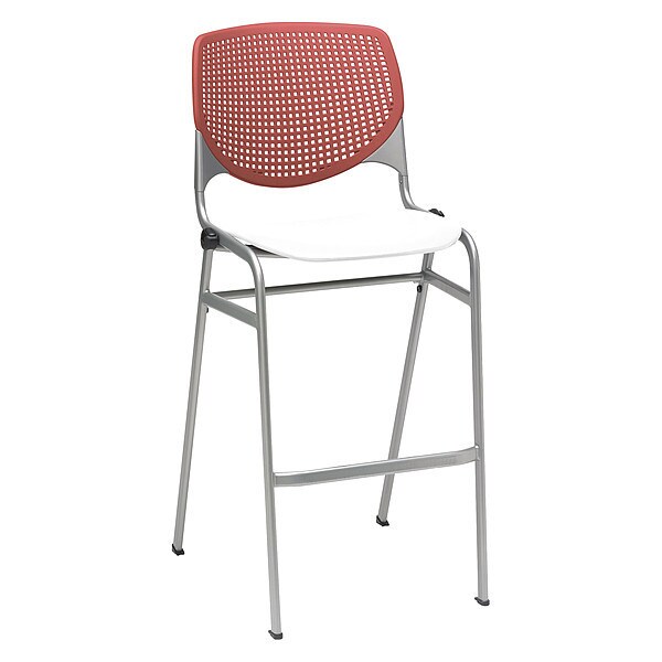 Poly Stack Barstool, Coral Back
