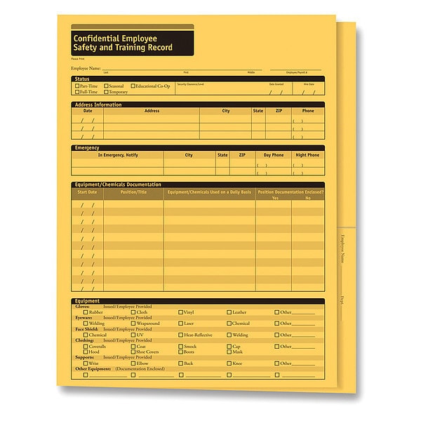 Employee Sfty/Trning Record Folder, PK25