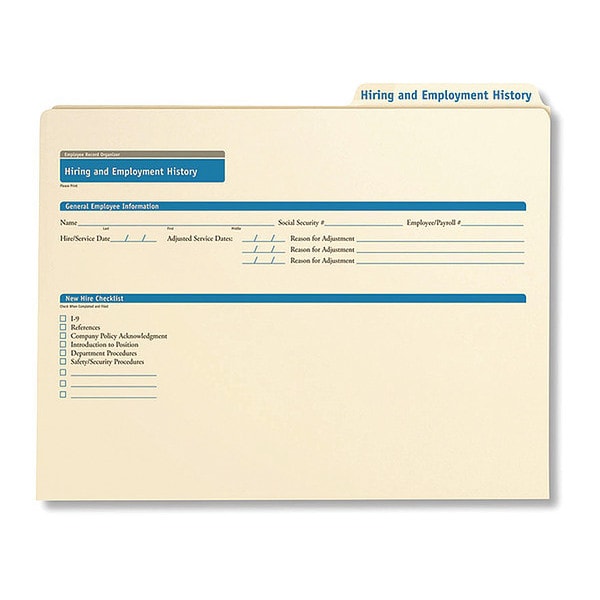 Hiring/Employment History Folder, PK25