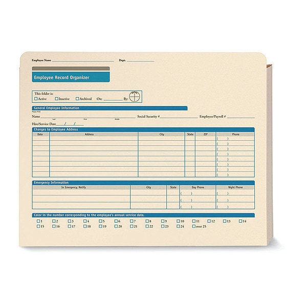 Employee Record Organizer, Expndbl, PK25