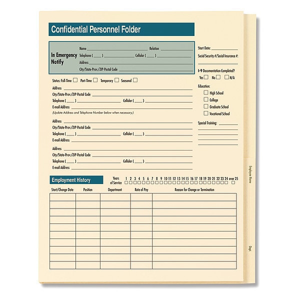 Personnel Folder, Confid, Expndbl, PK25
