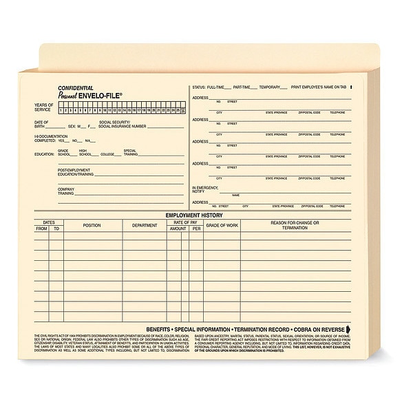 Employee Envelo-File, Expandable, PK25