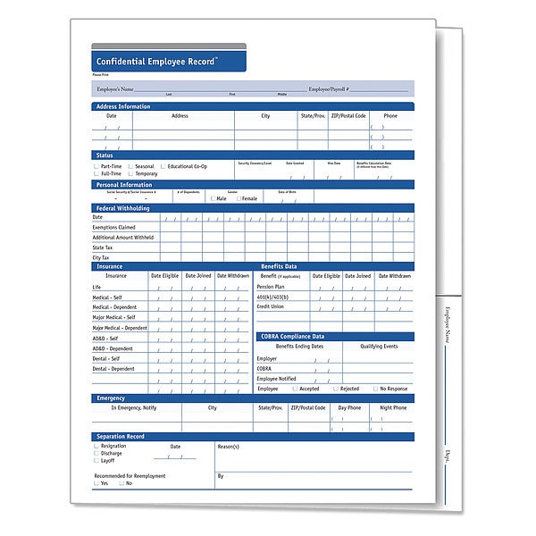 Employee Folder, Expanded, Confid, PK25
