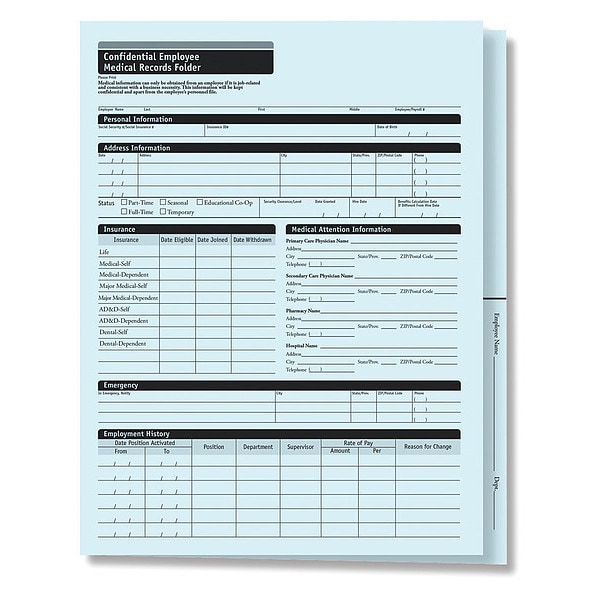 Employee Medical Records Folder, PK25