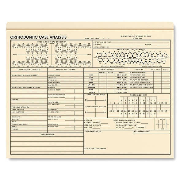 Orthod Case Analysis Envelo-File, PK25