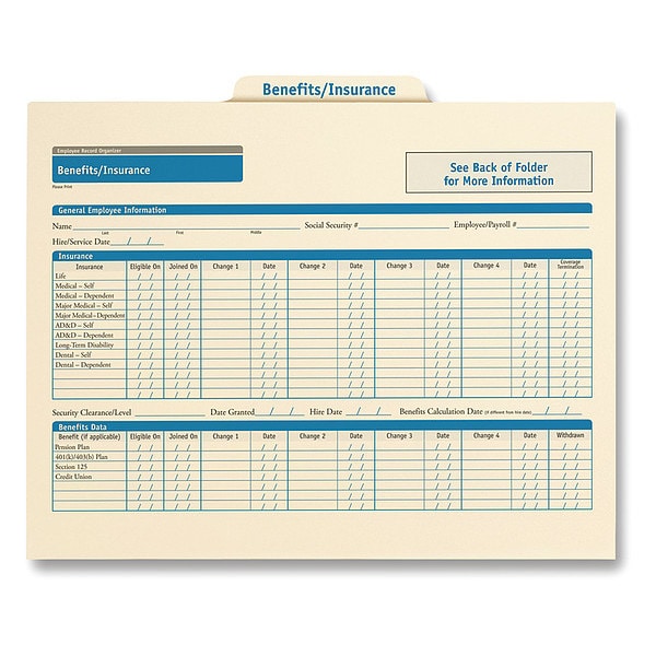Employee Benefits/Insurance Folder, PK25