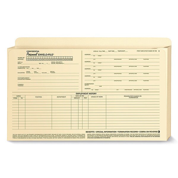 Personnel Envelo-File Legal Size, PK25