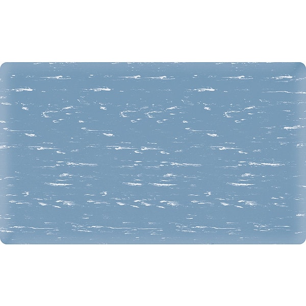 Antifatigue Mat, 2 ft L x 60 ft W, 7/8 in Thickness, Marbleized Vinyl, Blue