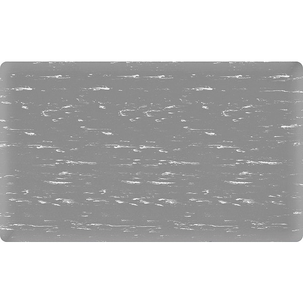 Antifatigue Mat, 2 ft L x 60 ft W, 7/8 in Thickness, Marbleized Vinyl, Gray/White
