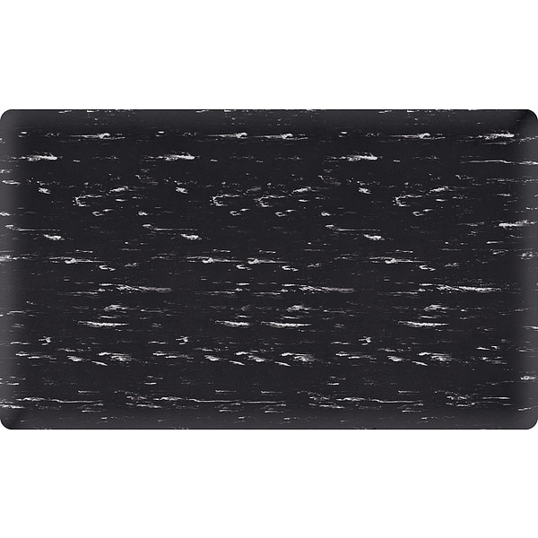Antifatigue Mat, 2 ft L x 60 ft W, 7/8 in Thickness, Marbleized Vinyl, Black/White