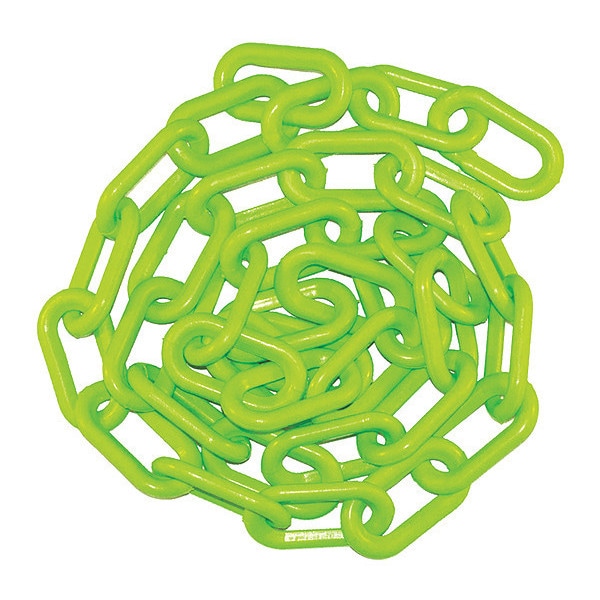 Plastic Chain, 1 1/2" x 100 ft., Sfty Grn