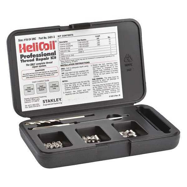 Free-Running Helical Insert Repair Kit, Helical Inserts, #10-24, Plain 18-8 Stainless steel