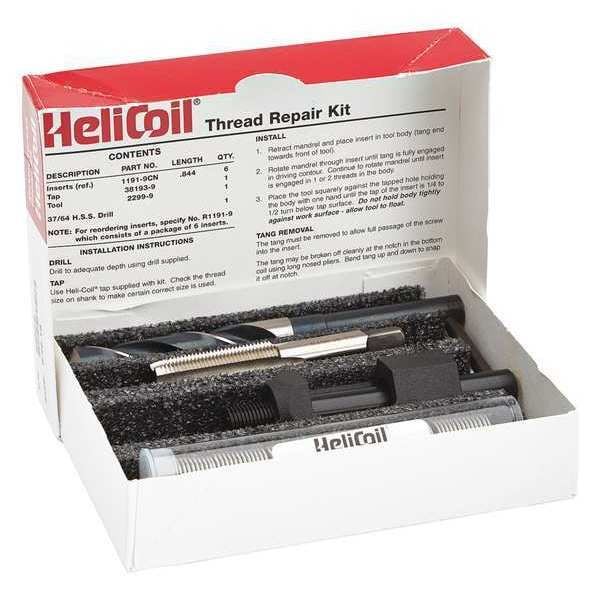 Free-Running Helical Insert Repair Kit, Helical Inserts, 9/16"-18, Plain 18-8 Stainless Steel