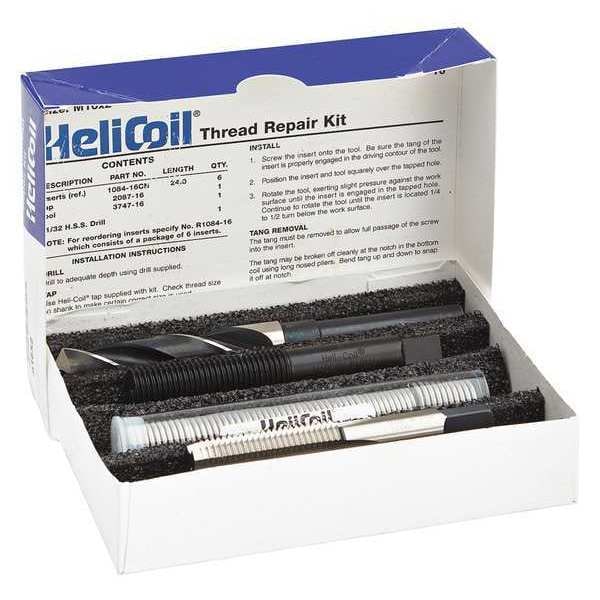 Free-Running Helical Insert Repair Kit, Helical Inserts, M16-2.00, Plain 18-8 Stainless Steel