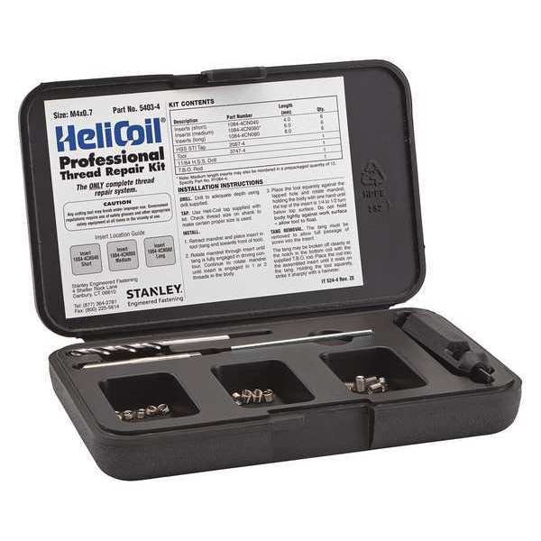 Free-Running Helical Insert Repair Kit, Helical Inserts, M4-0.70, Plain 18-8 Stainless Steel