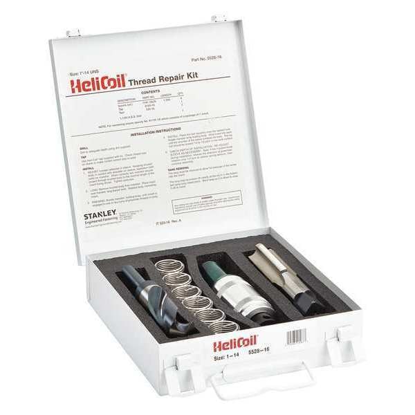Free-Running Helical Insert Repair Kit, Helical Inserts, 1"-14, Plain 18-8 Stainless Steel