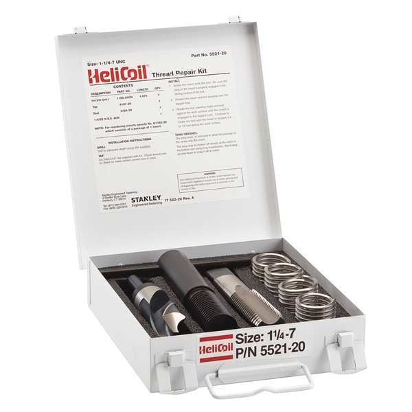 Free-Running Helical Insert Repair Kit, Helical Inserts, 1 1/4"-7, Plain 18-8 Stainless Steel