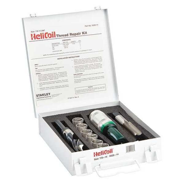 Free-Running Helical Insert Repair Kit, Helical Inserts, 7/8"-14, Plain 18-8 Stainless Steel