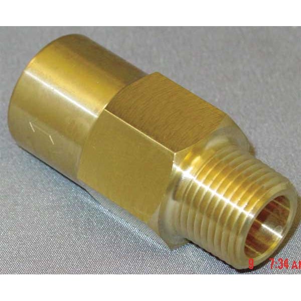 3/8" MNPT x FNPT Brass Piston Spring Check Valve