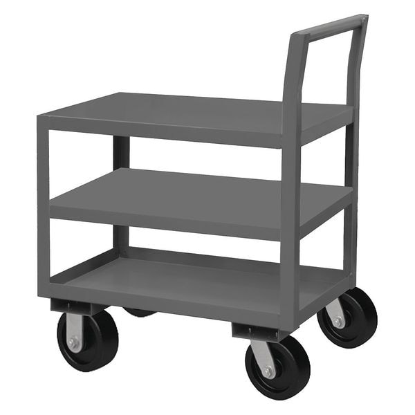 Low-Profile Utility Cart with Lipped & Flush Metal Shelves, Steel, 4,800 lb Load Capacity, 40 in H