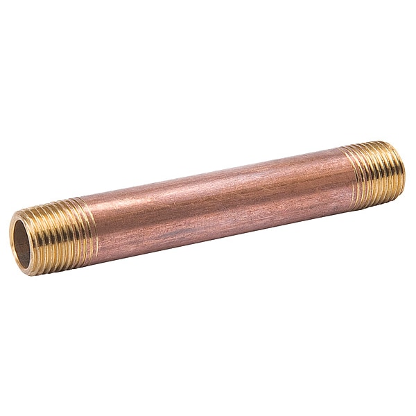 1-1/2" MNPT x 8" TBE Red Brass Pipe Nipple Sch 80