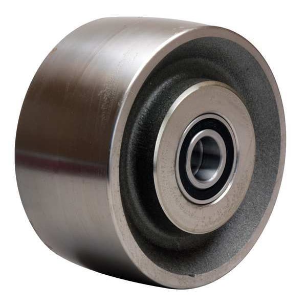 Caster Wheel, Steel, 6 in., 4000 lb., Slvr