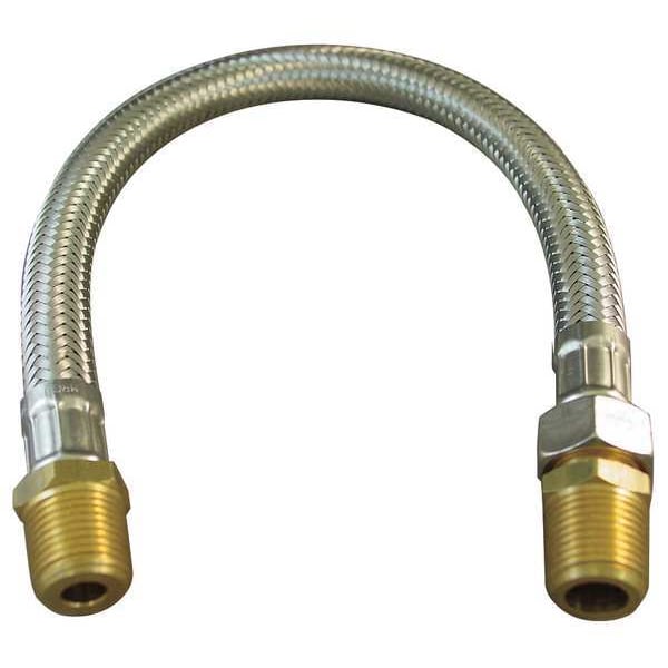 Flexible Hose Assembly , Brass 1/2 in MNPT x Brass 1/2 in FNPSM, 12 in L, EPDM Hose, 200 psi