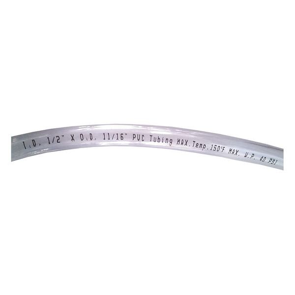 Tubing, 1/2 I.D., 100 ft., Clear, Flexible