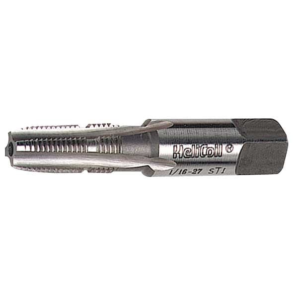 Pipe Tap, 1/8"-27, Taper, Uncoated, 4 Flutes